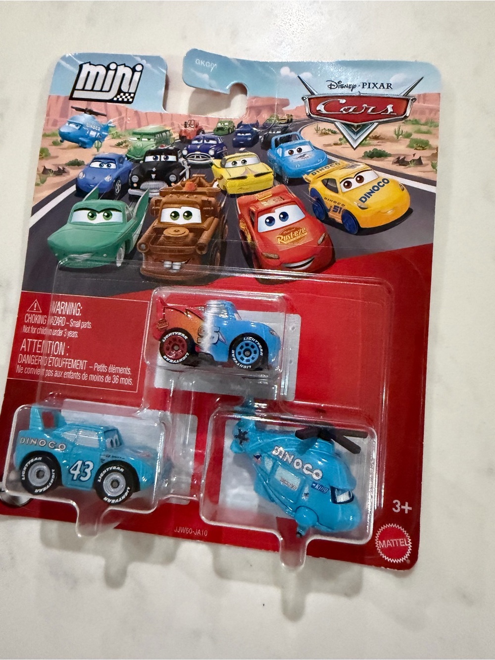 Mattel Disney Pixar Cars Dinoco Light Blue 3-Pack Vehicle Set mini figurines